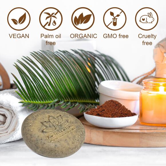 Natural Coffee Scrub Soap Bar - Exfoliating - Picture 6 of 6